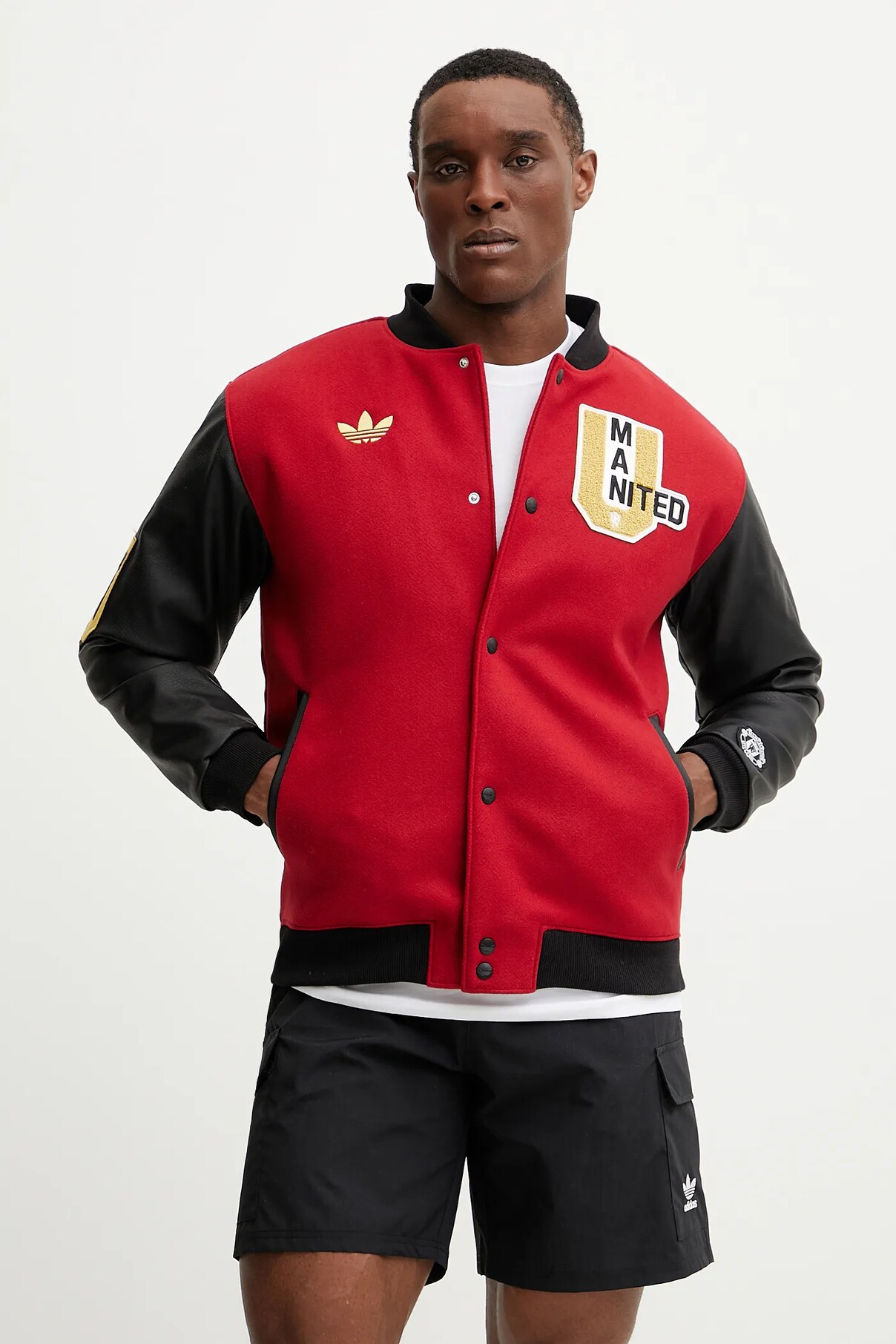 

Куртка-бомбер Manchester United VRCT из смесовой шерсти Adidas Originals, красный
