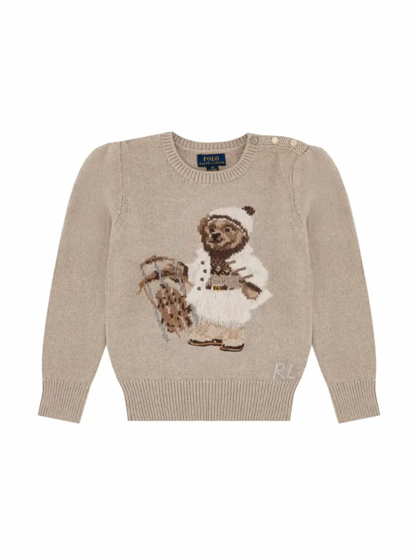 

Вязаный джемпер Polo Bear Ralph Lauren, бежевый