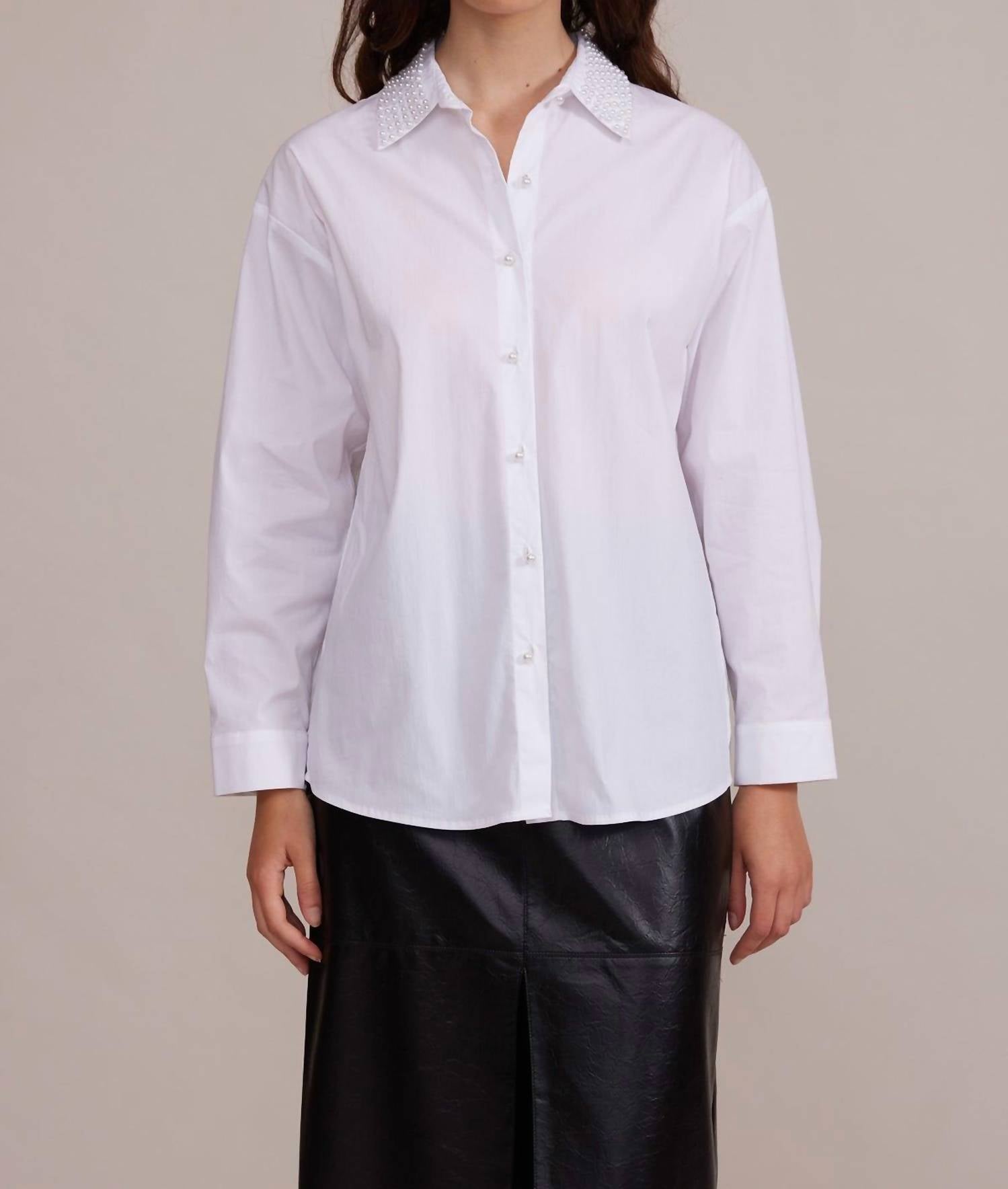 

Torin блуза с воротником на пуговицах, жемчужно-белая LUCY PARIS