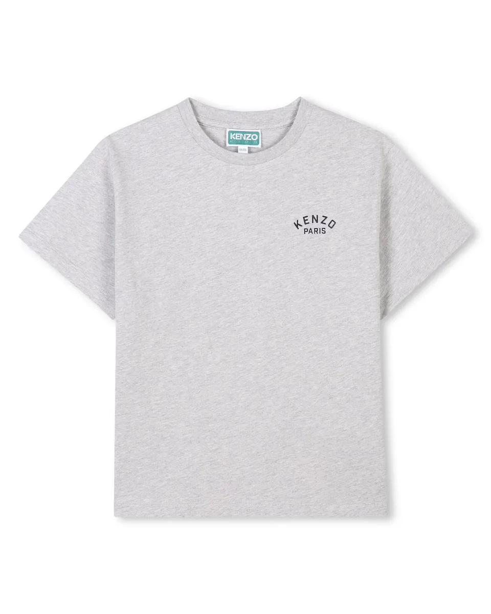 

Футболка для мальчика из серого хлопка Kenzo Kids, светло-серый