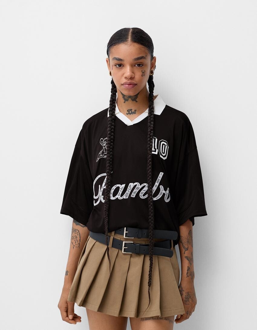 

Спортивная футболка с коротким рукавом disney bambi Bershka, синий