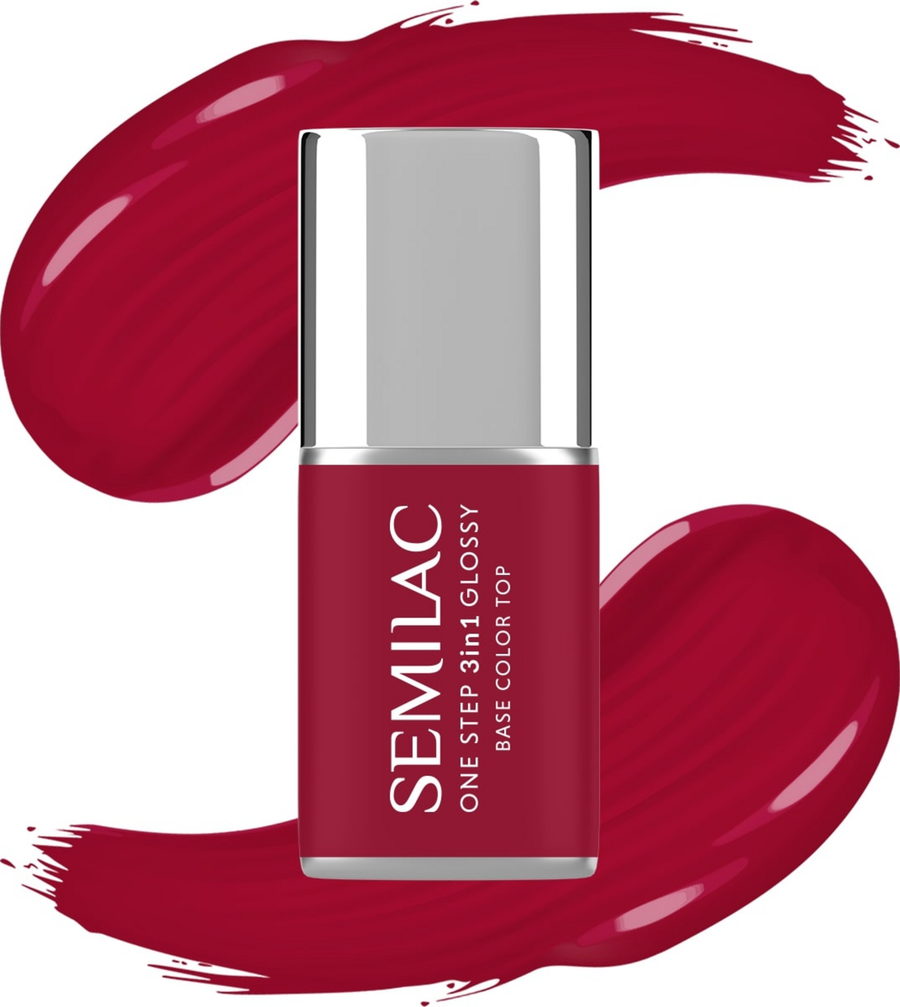 

УФ-лак для ногтей Semilac 3in1 UV-Nagellack Glossy Dark Red