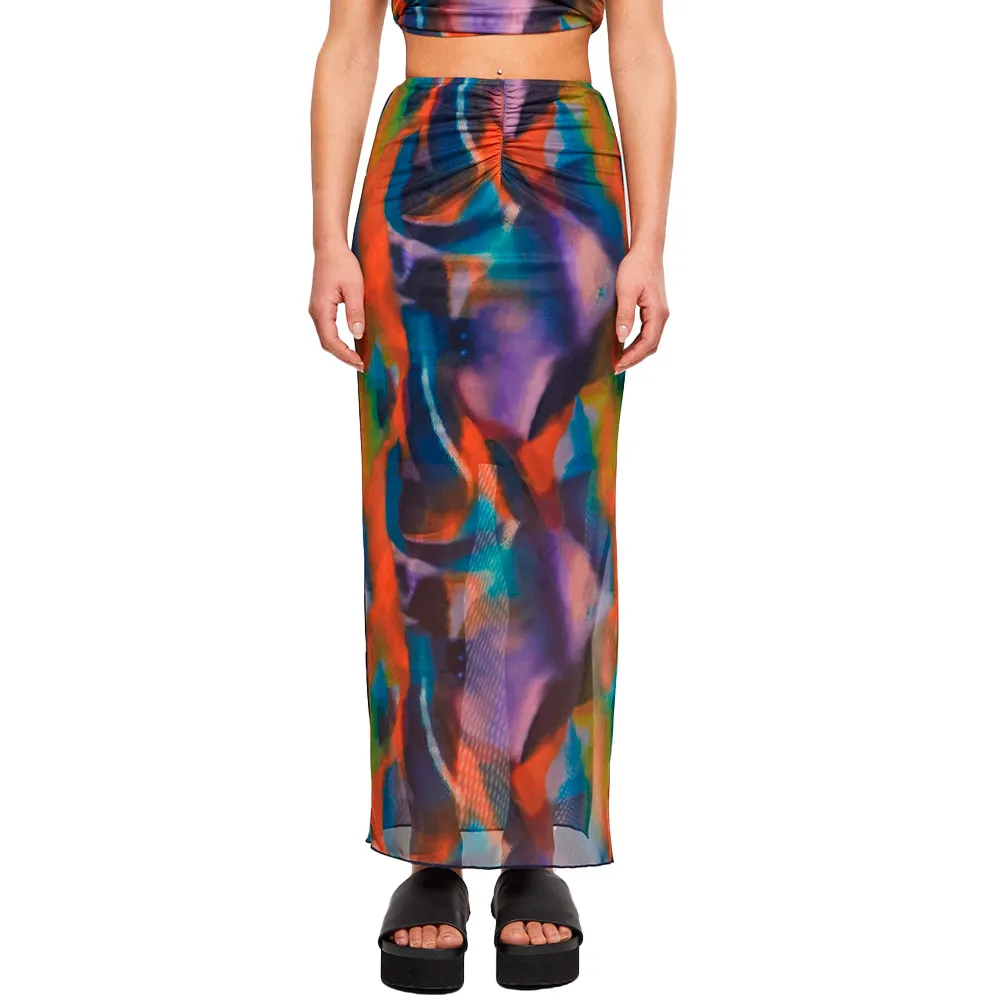 

Юбка Urban Classics AOP Mesh Tube High Waist Midi Skirt, разноцветный