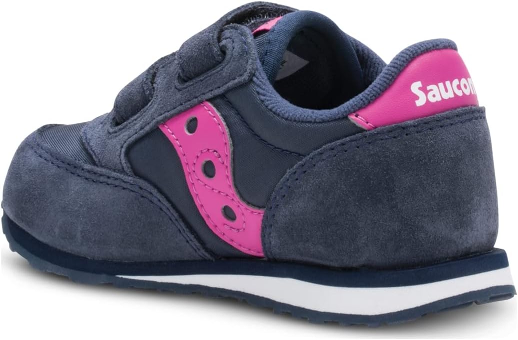 Кроссовки Saucony Unisex-Child Originals Jazz на липучке (для малышей/детей младшего возраста), синий/розовый/темно-синий — фото 3