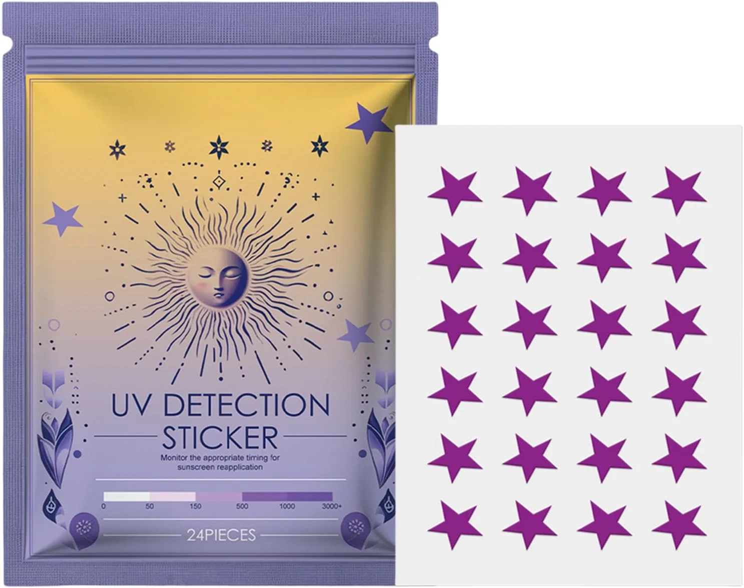 Набор UV-стикеров для загара Sunscreen Patch, 24 шт., мультиколор