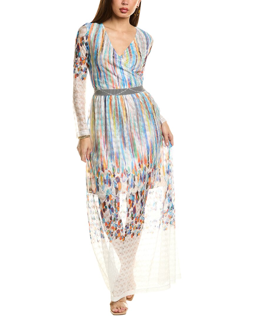 

Платье макси из смесовой шерсти с кружевом M Missoni, белый