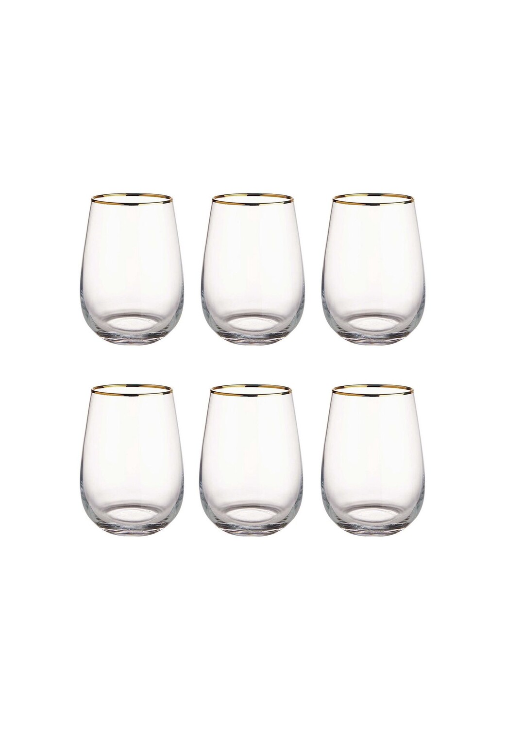 

TOUCH OF GOLD 6 стаканов в золотой оправе 590мл BUTLERS, цвет Transparent Gold