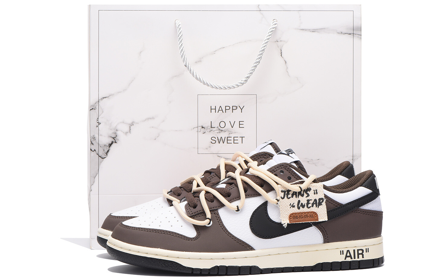 

Кроссовки Nike Dunk Skateboarding Shoes Unisex Low-top Dark Brown, коричневый