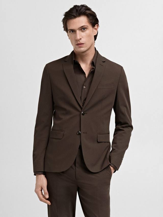 

Пиджак Paris Super Slim Fit Mango, Brown