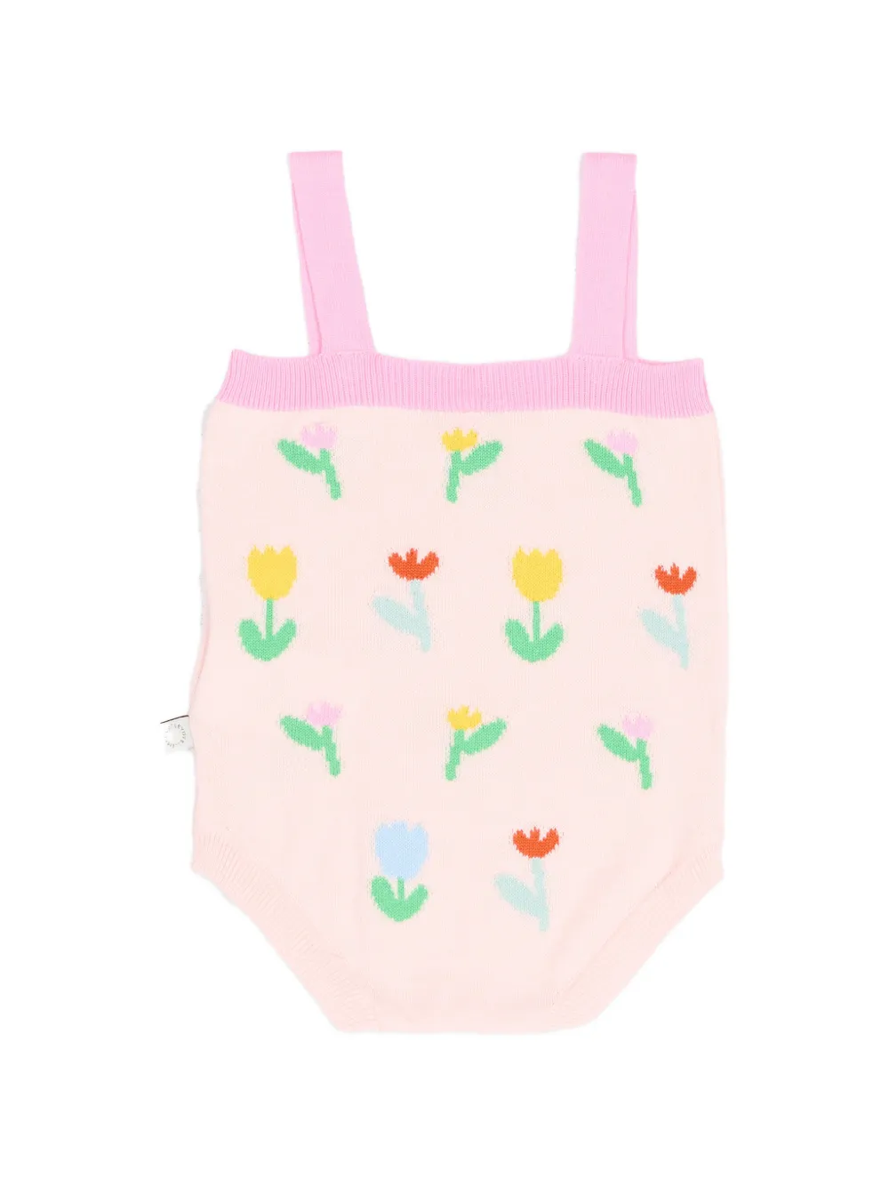 Боди с цветочным принтом на бретелях Stella Mccartney Kids, розовый — фото 2