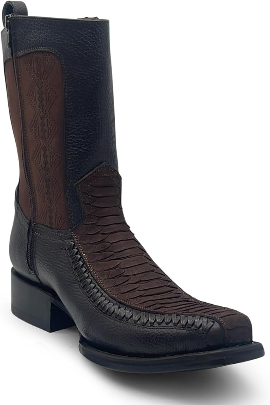 

Мужские кожаные ковбойские сапоги Western Shops с тиснением под питона и застежкой-молнией The Western Shops, коричневый