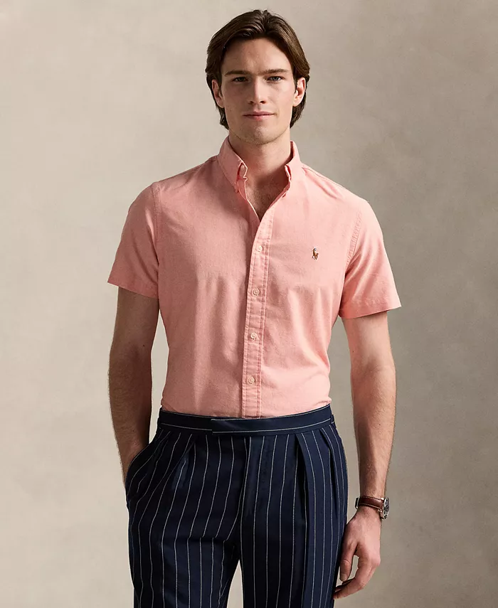 

Мужская классическая короткорукавная рубашка Oxford Polo Ralph Lauren, оранжевый