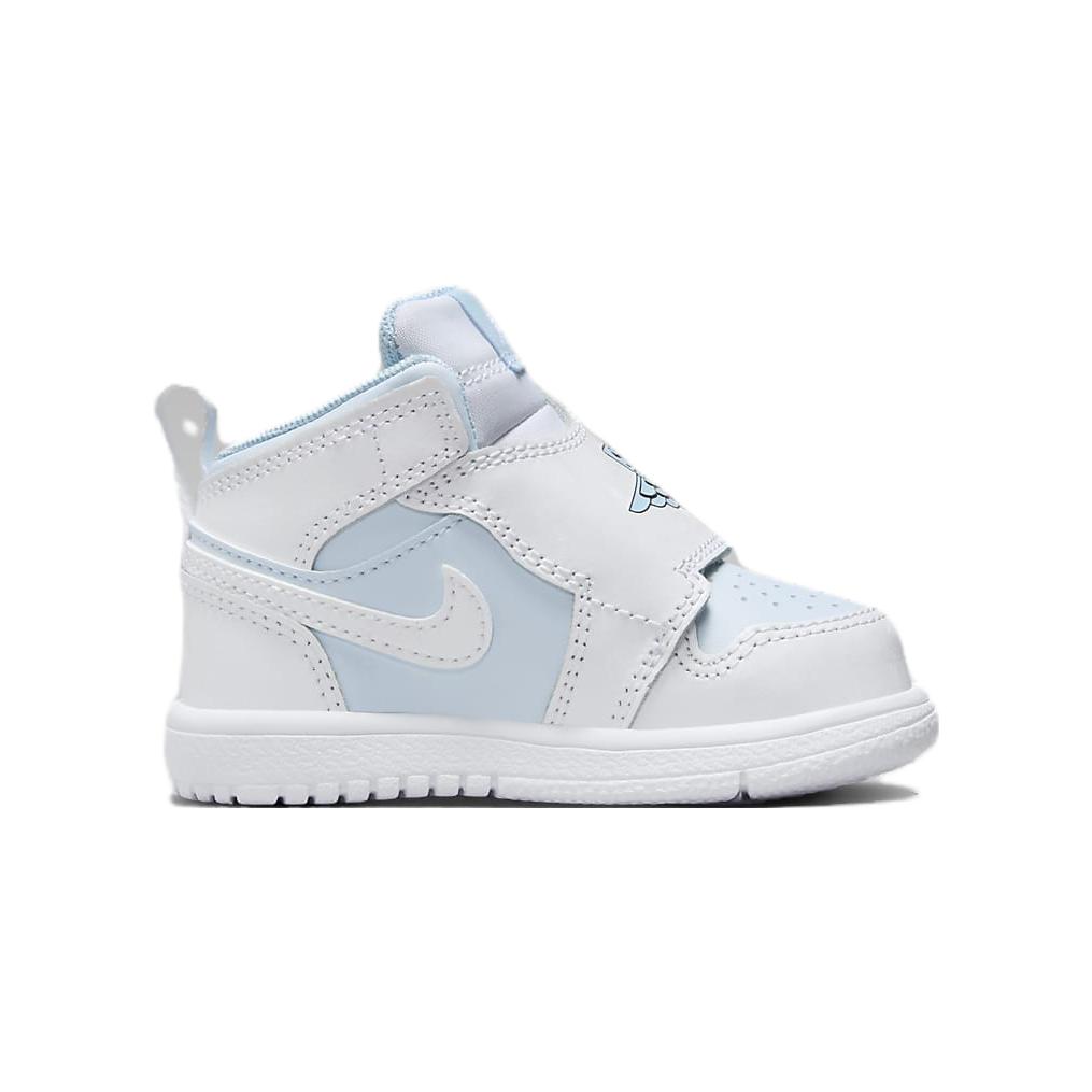 Нескользящие износостойкие высокие детские ботинки Blue White Jordan, синий белый — фото 3