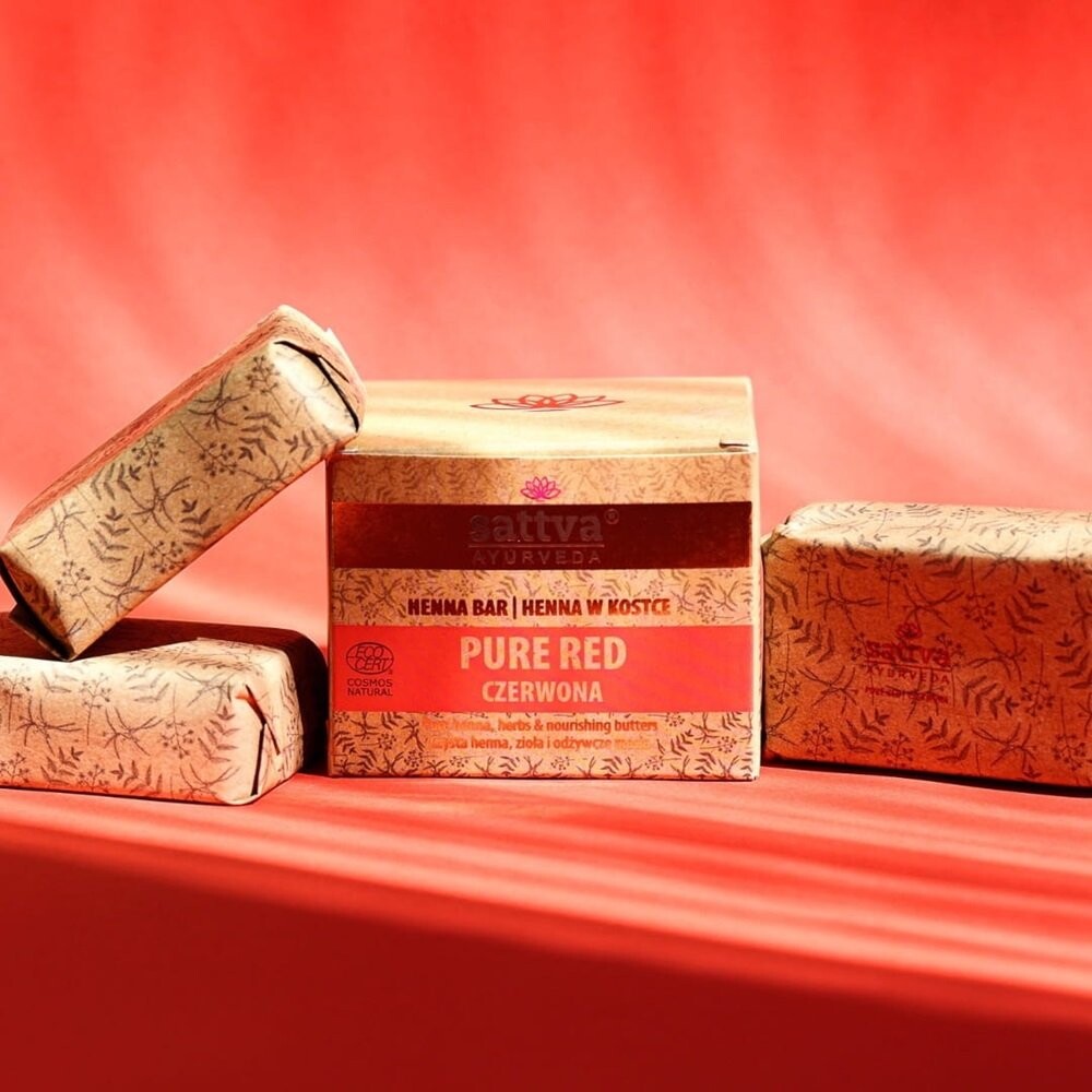 Sattva, Ayurveda Henna Bar кубик хны Pure Red 3х80г — фото 3