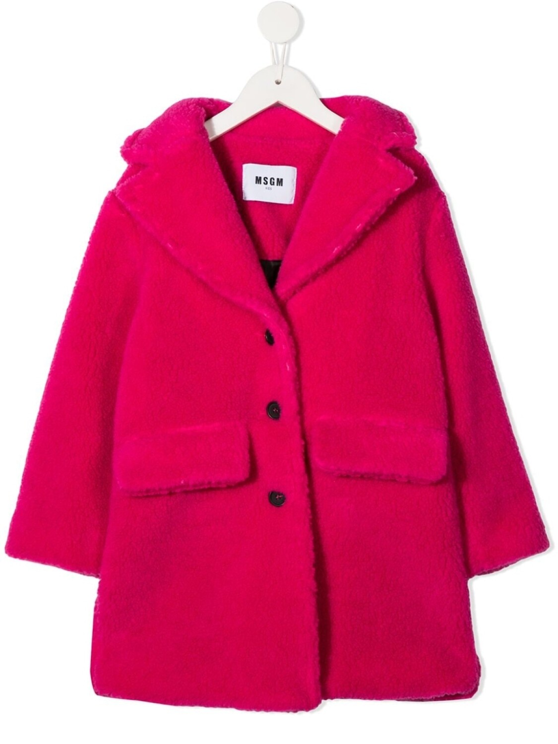

MSGM Kids шуба из искусственного меха с вышитым логотипом, розовый
