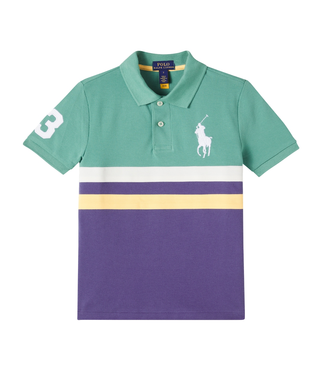 

Полосатая хлопковая пике-поло Polo Ralph Lauren Kids, Fairway Green Multi/C1730