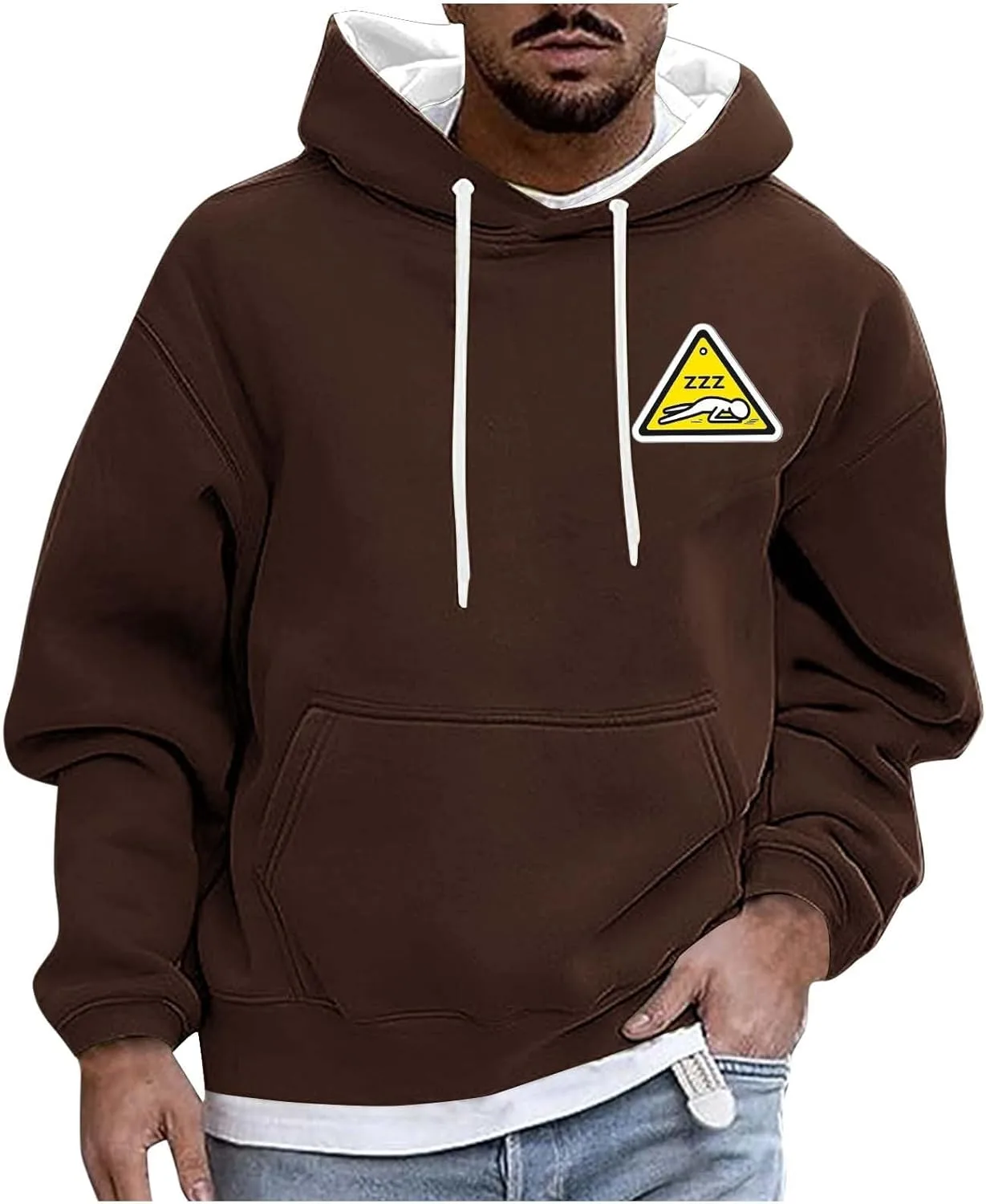 

Мужская худи с капюшоном на шнурке, длинный рукав, для осени и зимы