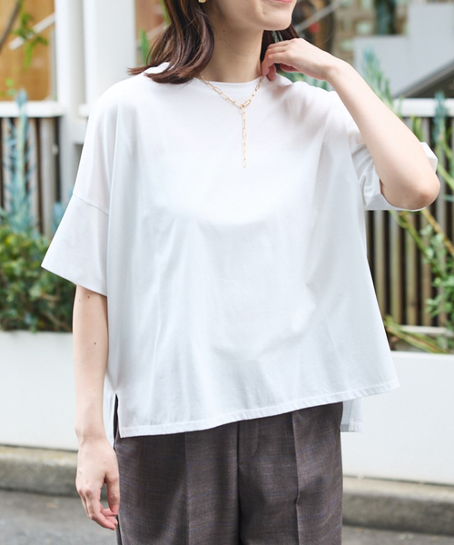 

Футболка с коротким рукавом, широкая, из шелкового атласа Abahouse mavie, белый