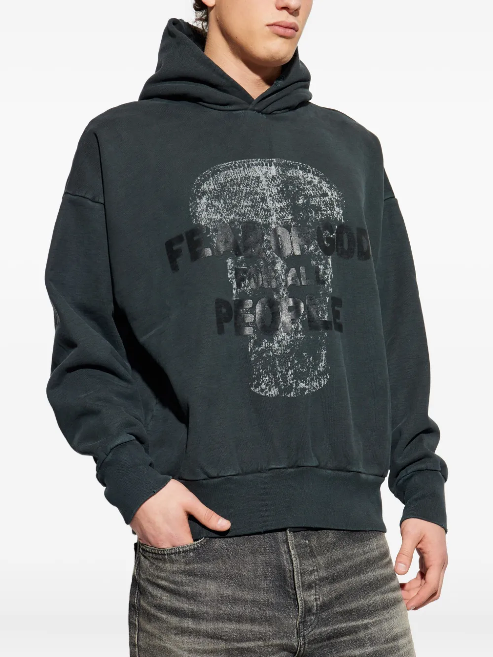 Худи с графичным принтом Fear Of God, серый — фото 3