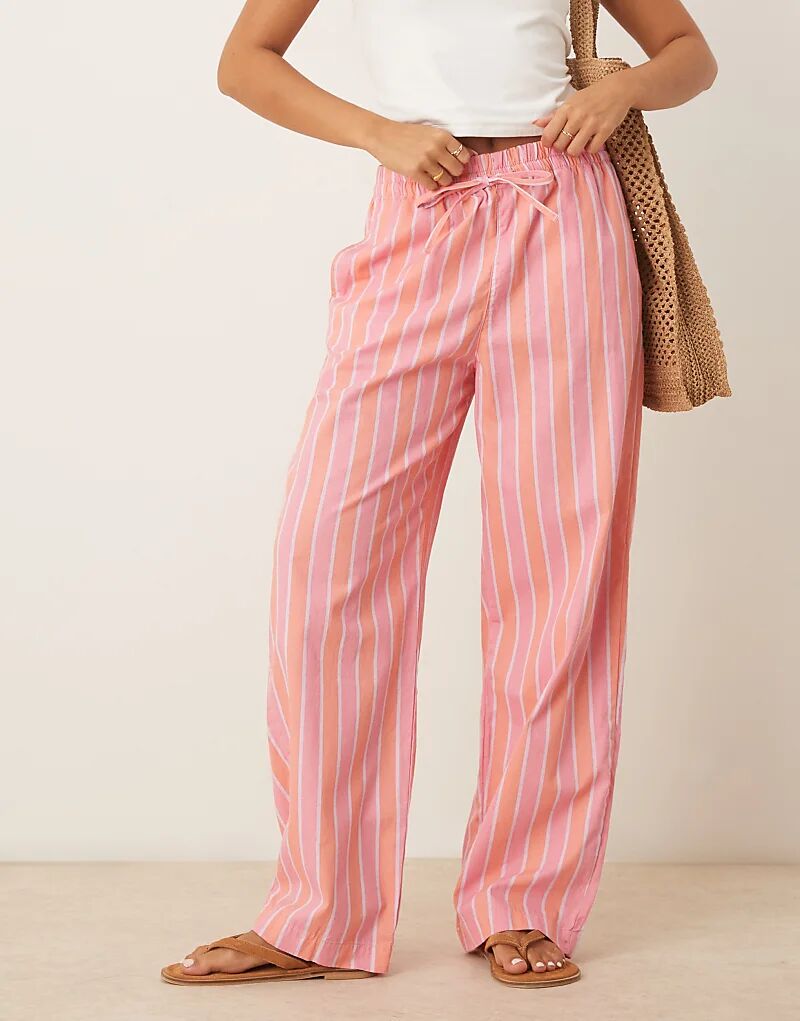 

Брюки-шезлонги ASOS DESIGN в полоску розового цвета