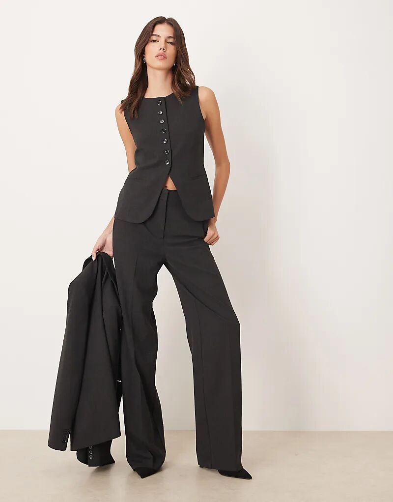 

Комплект брюк Mango Daisy из трех предметов, антрацитового цвета