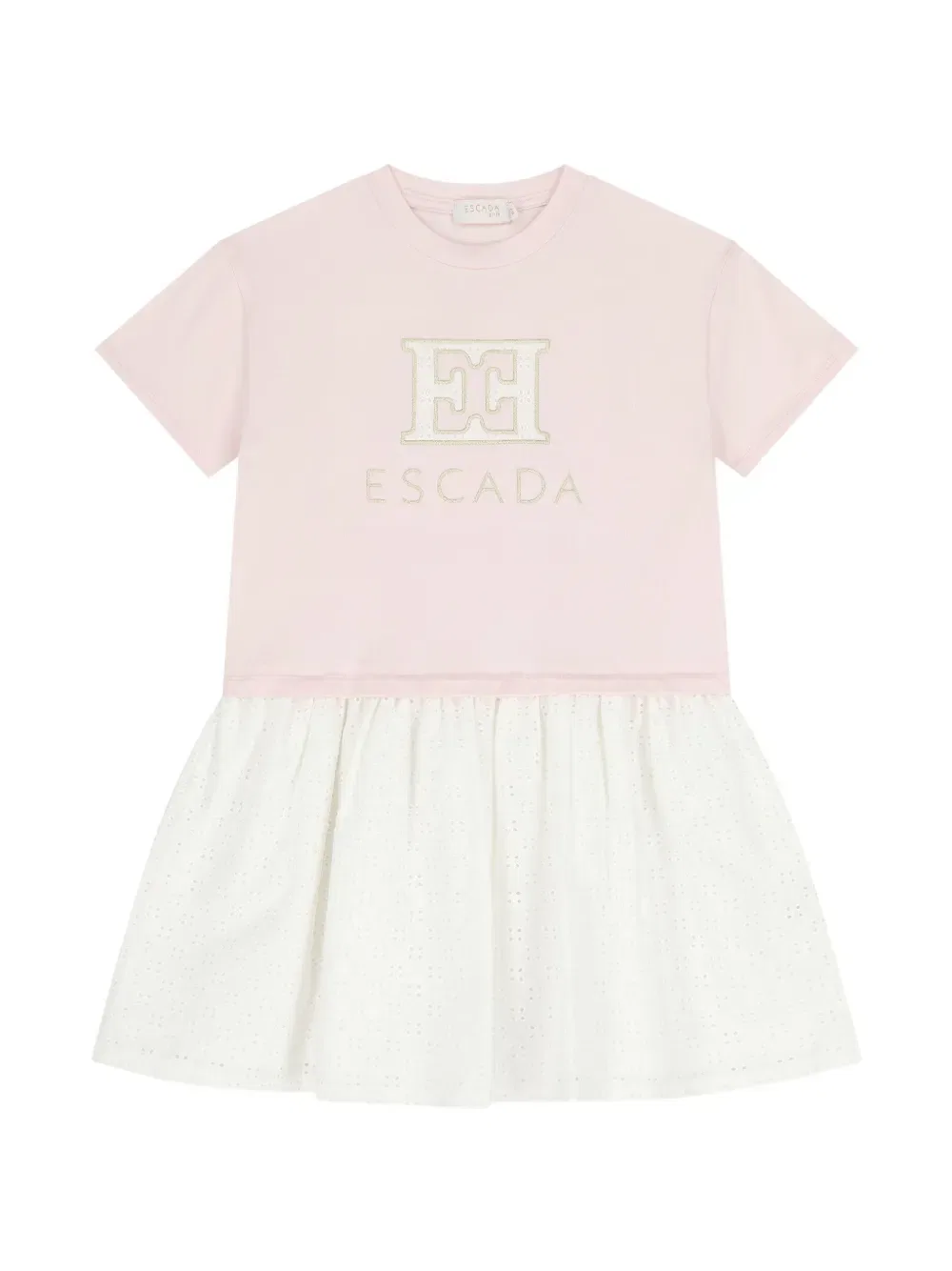 Платье с вышитым логотипом Escada Kids, розовый