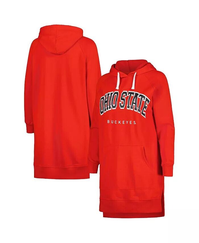 

Женское платье-свитшот с капюшоном и капюшоном реглан Scarlet Ohio State Buckeyes Take a Knee Gameday Couture