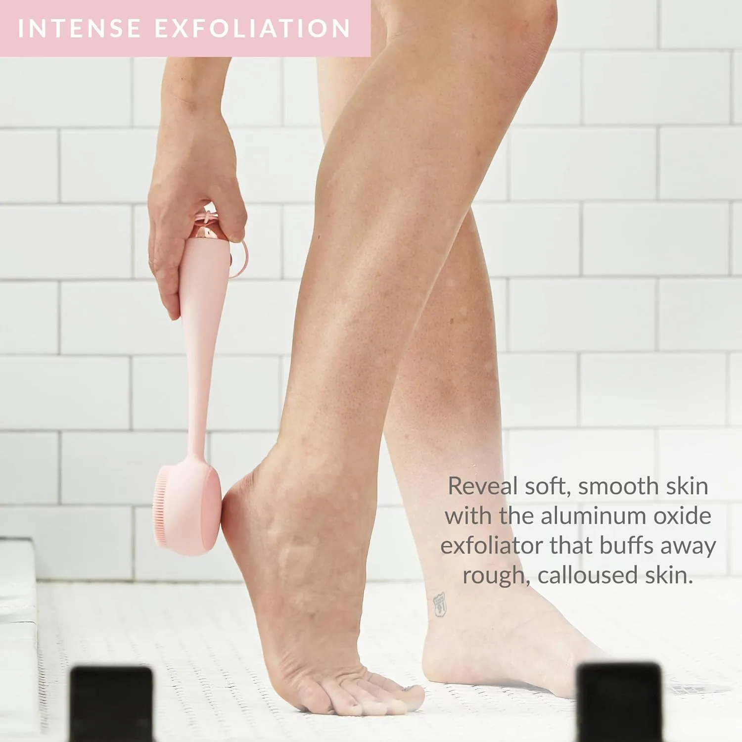 PMD Beauty Clean Body - Электрическое интеллектуальное устройство для очищения тела с силиконовой щеткой и тремя сменными насадками для очищения, отшелушивания и массажа., Blush Exfoliator Replacements — фото 3