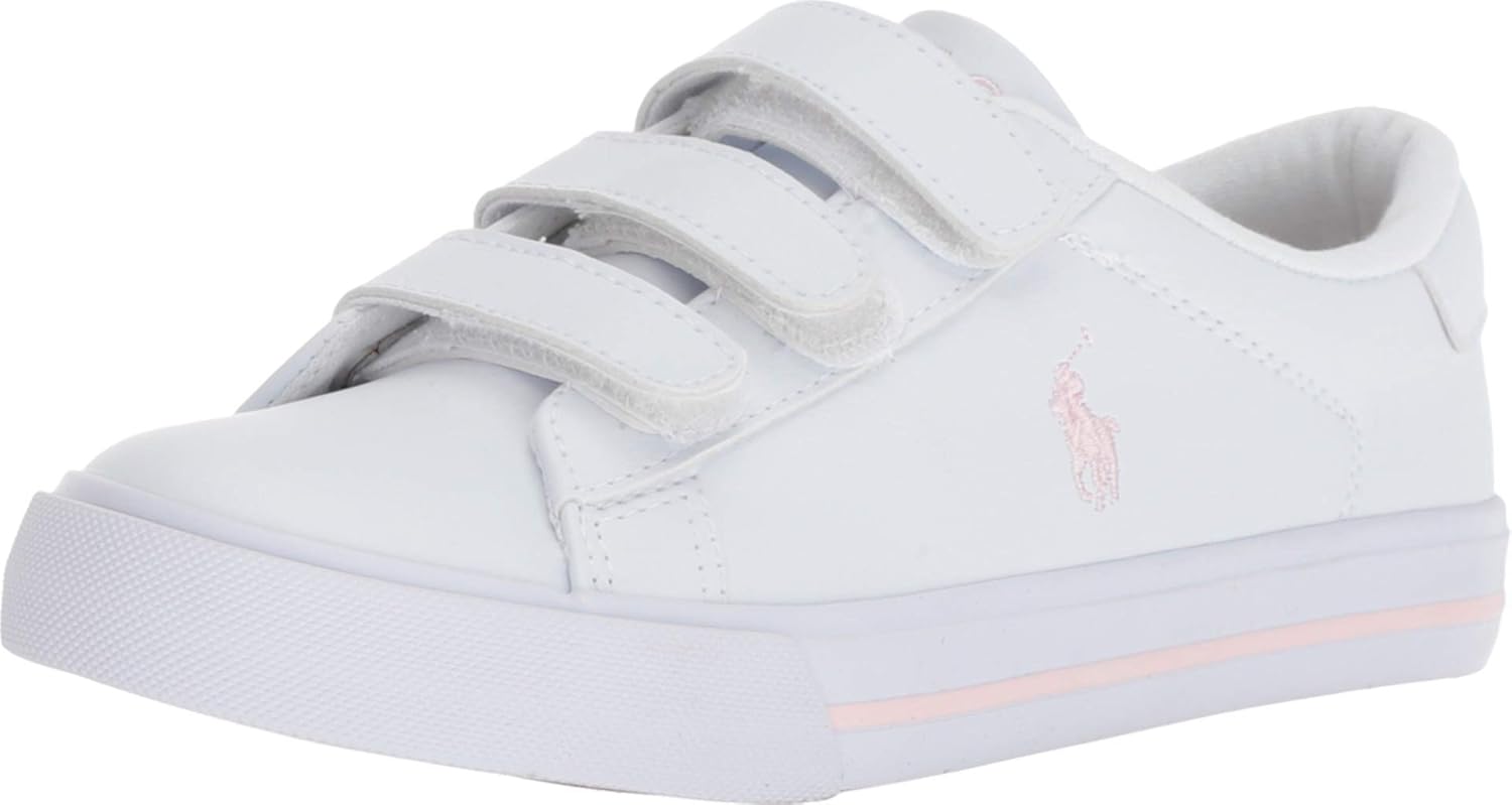 

Детские кроссовки Easten EZ II для мальчиков Polo Ralph Lauren (Little Kid), белый/розовый/светло-розовый