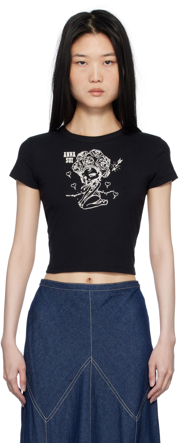 

Футболка Beach Girl Baby с круглым вырезом Anna Sui, черный