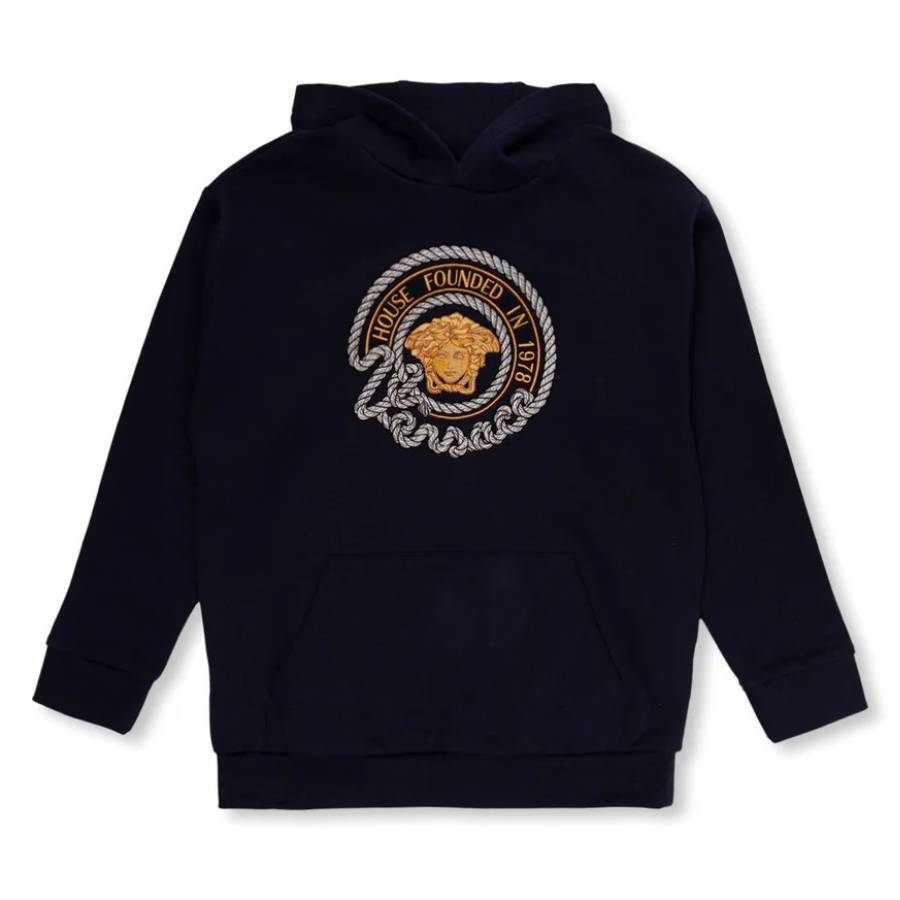 

Молодежный Versace Kids Medusa хлопковый джерси худи Young Versace, синий