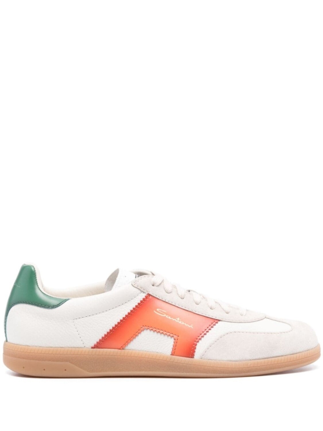 

Кроссовки Santoni Color Block, белый/красный/зеленый