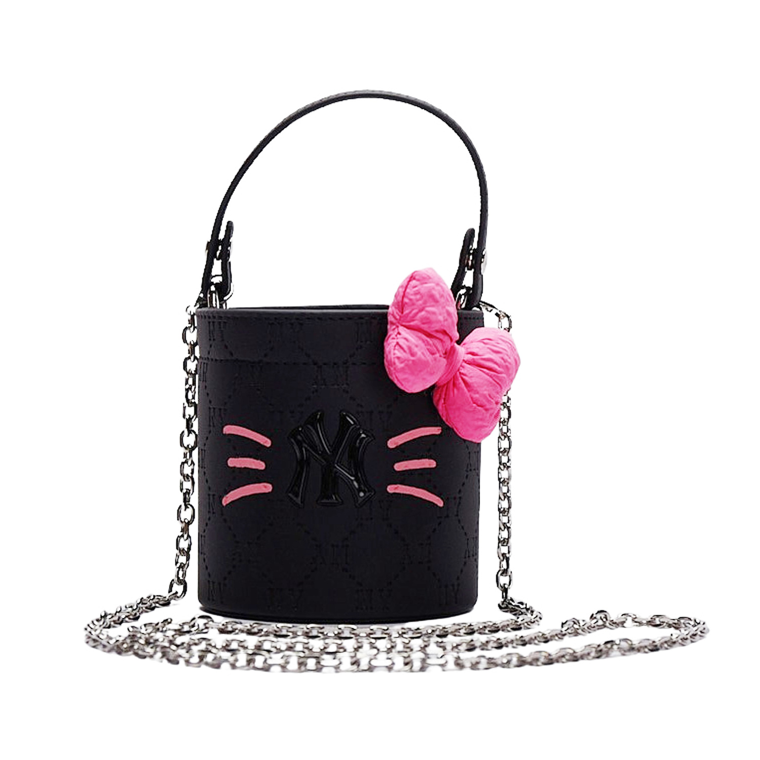 

MLB Сосиски Пу Сумка кроссбоди медуза пузырь унисекс разноцветная, Black Leather Little Meow