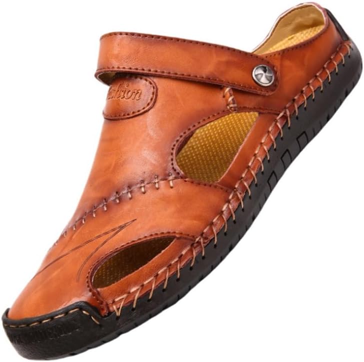 

Летние сандалии, модные лоферы с открытым носком, пляжные сабо, отлично подходят для вождения и прогулок Hhhchpm, коричневый