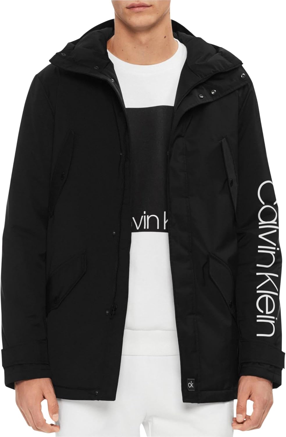 

Мужская парка Calvin Klein с капюшоном и застежкой-молнией, Black