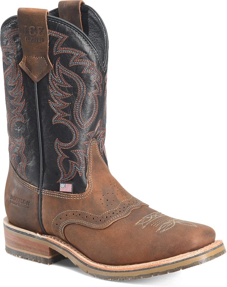 

Мужские сапоги DOUBLE-H 11 Union Built Roper Western - Прочные кожаные сапоги, классический стиль, удобная посадка, сделаны в США, коричневый