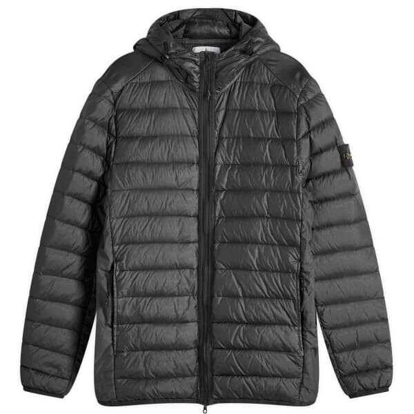 

Легкий пуховик с капюшоном Stone Island, черный