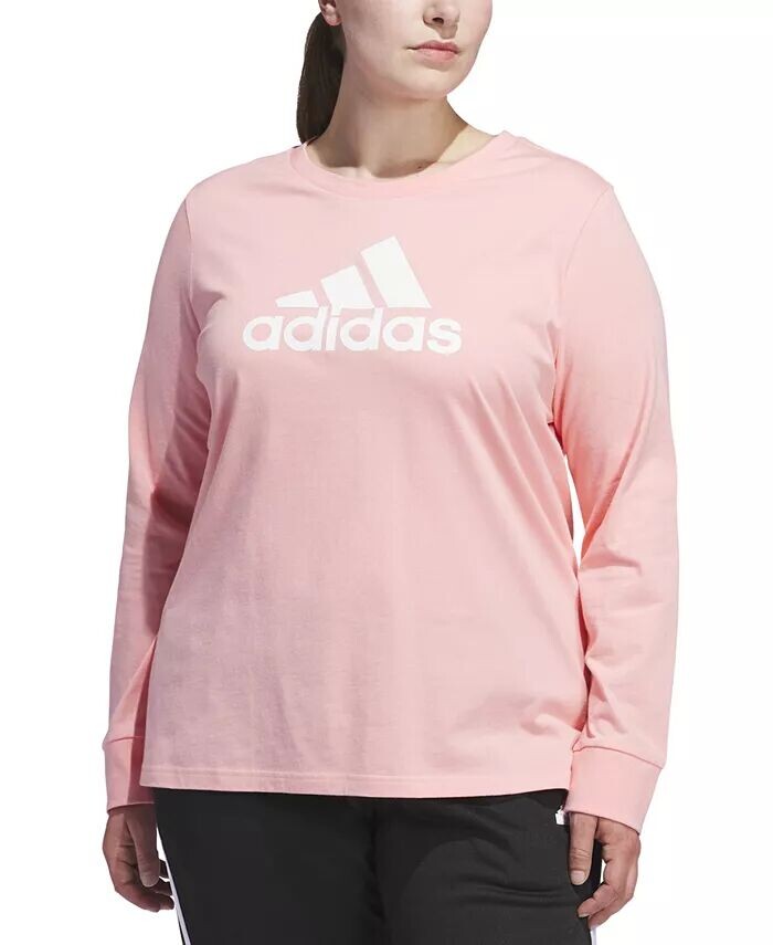 

Спортивный топ с длинными рукавами больших размеров adidas, черный