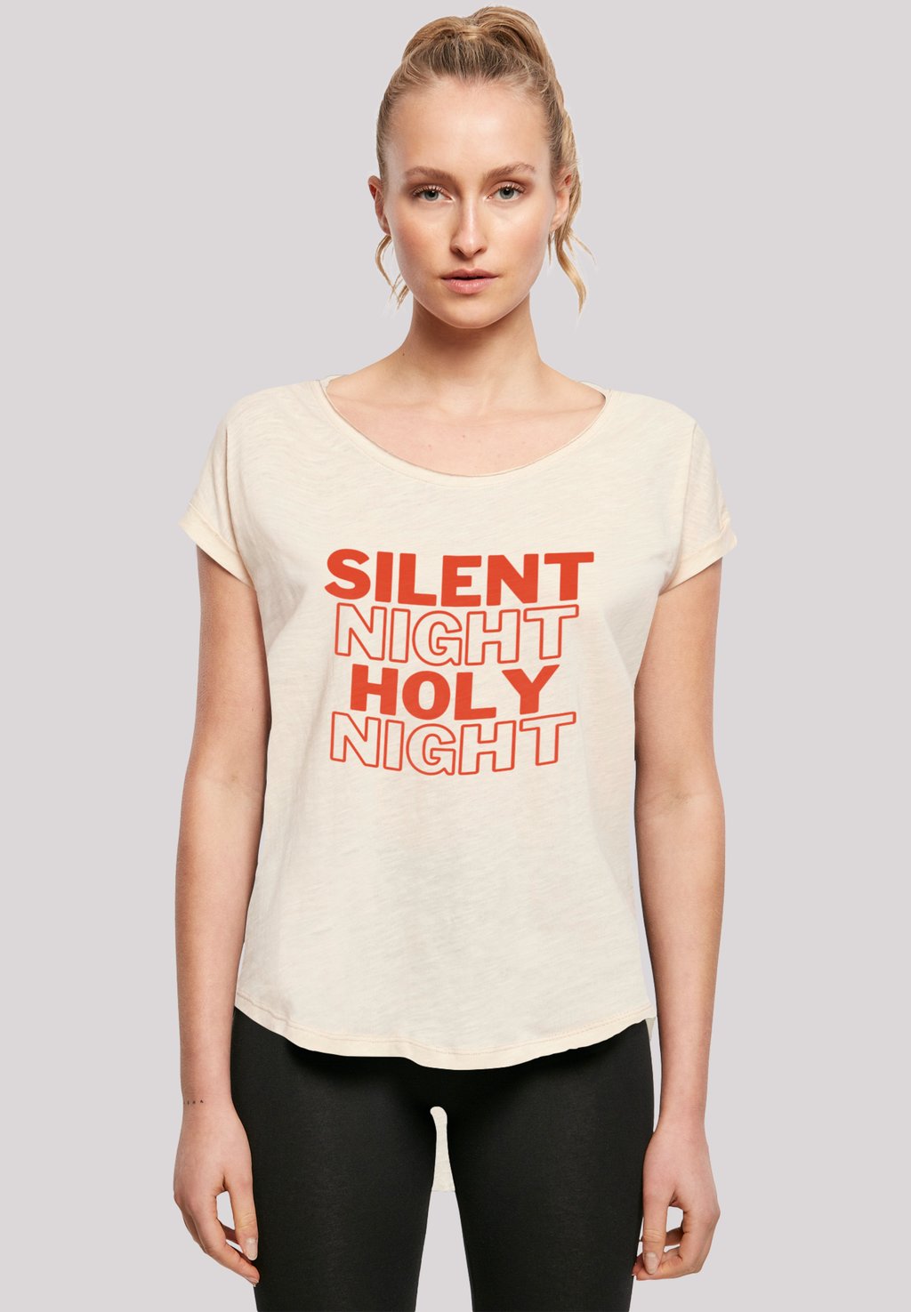 

Футболка с принтом SILENT NIGHT HOLY NIGHT WEIHNACHTEN F4NT4STIC, песочный