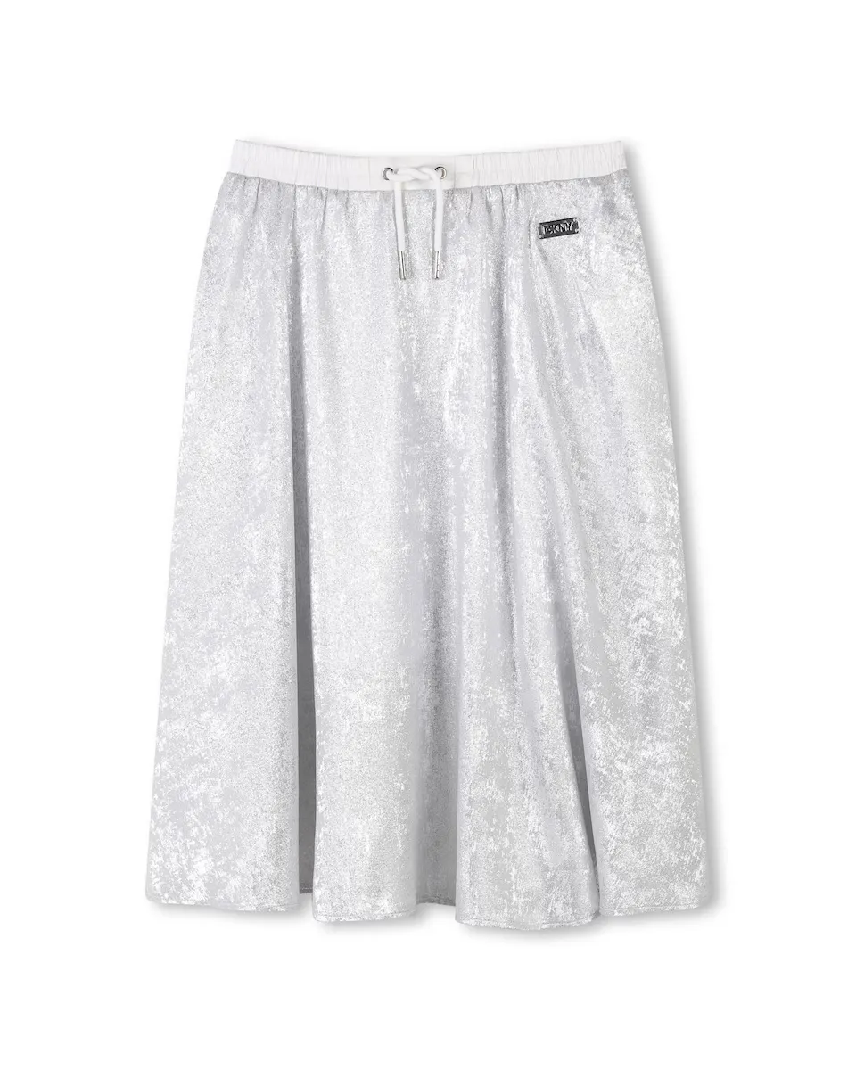 

Юбка для девочки с эластичным поясом и кулиской DKNY, серебряный