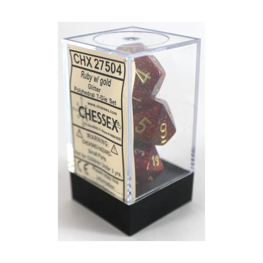 

Поли-набор Рубин с золотом (7), Dice - Glitter - Poly Sets (Chessex)