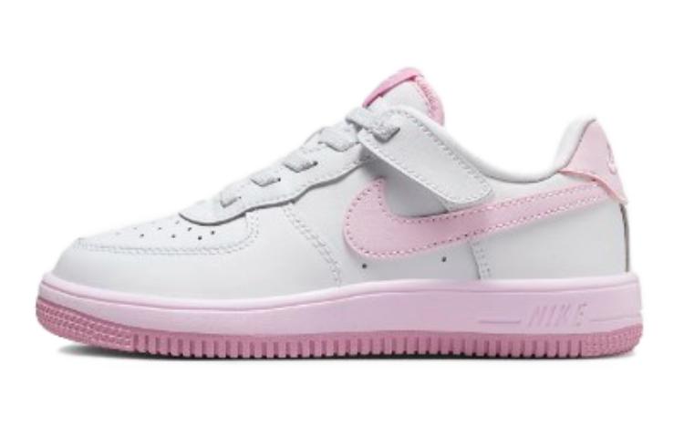 

Force 1 Low EasyOn Устойчивые к истиранию низкие детские скейтбординговые кроссовки бело-розовые Детские Nike