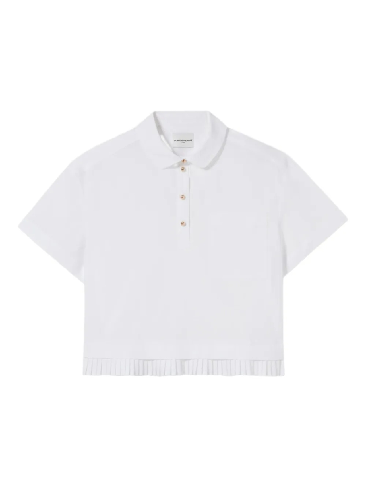 

Укороченная рубашка поло с оборками по низу Claudie Pierlot, белый