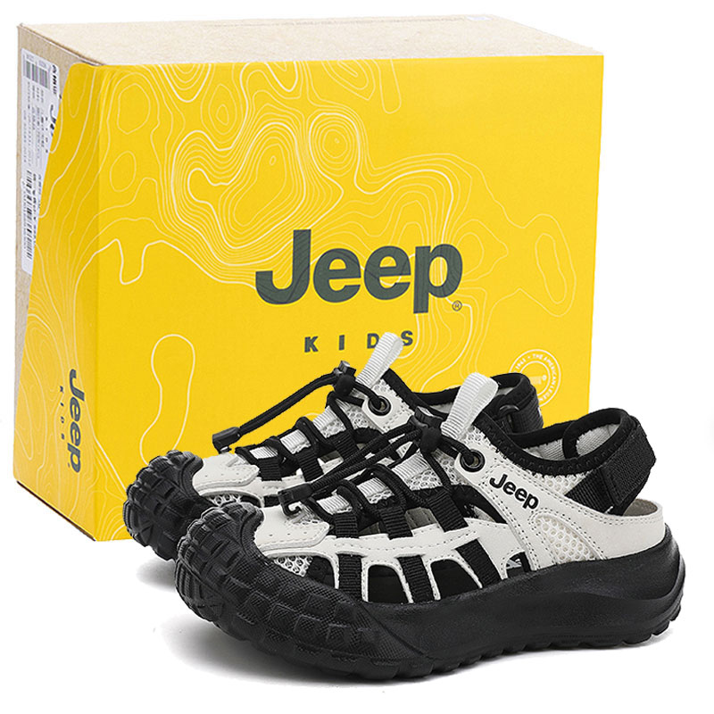 Детские сандалии Anti Kick Kids' Jeep, слоновая кость/белый/черный — фото 2