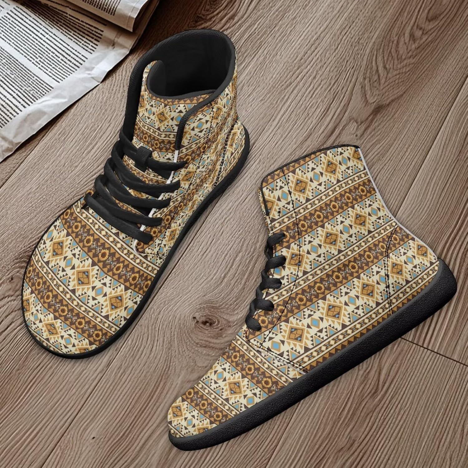Кроссовки Binienty High Top Barefoot для женщин и мужчин, модные с нулевым перепадом, водонепроницаемые походные ботинки из ПУ-кожи, желтый — фото 2