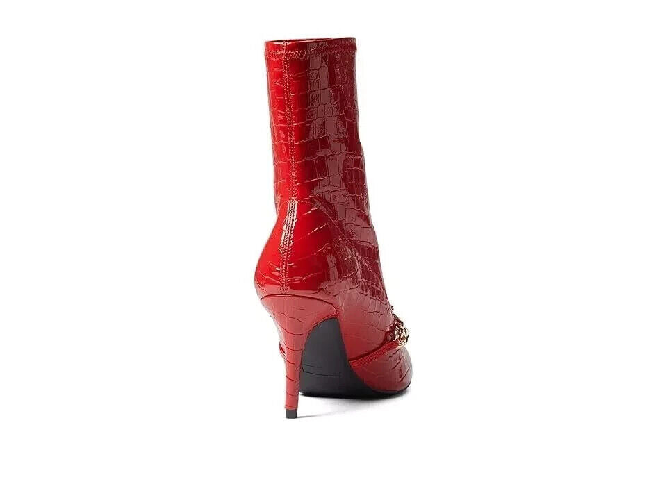 Juicy Couture Tyme Bootie Женские 8 Красный Крокодиловая кожа Стилет Каблук Ботинки KHD807 — фото 4