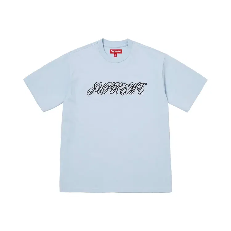 Футболка с короткими рукавами и рельефным шрифтом Supreme, синий