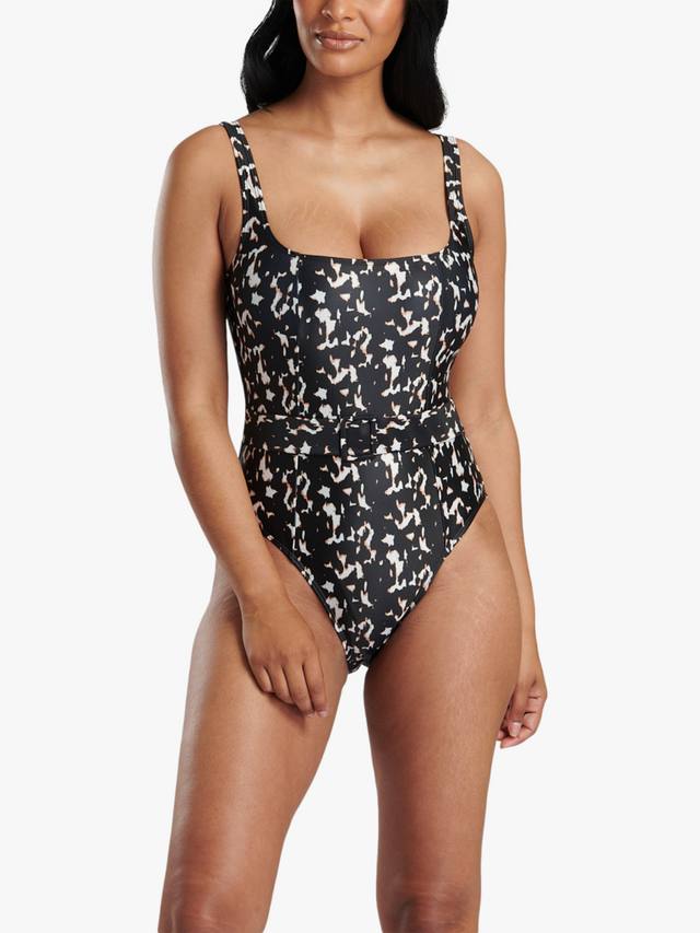 

Купальник с поясом в леопардовом принте South Beach, Multi