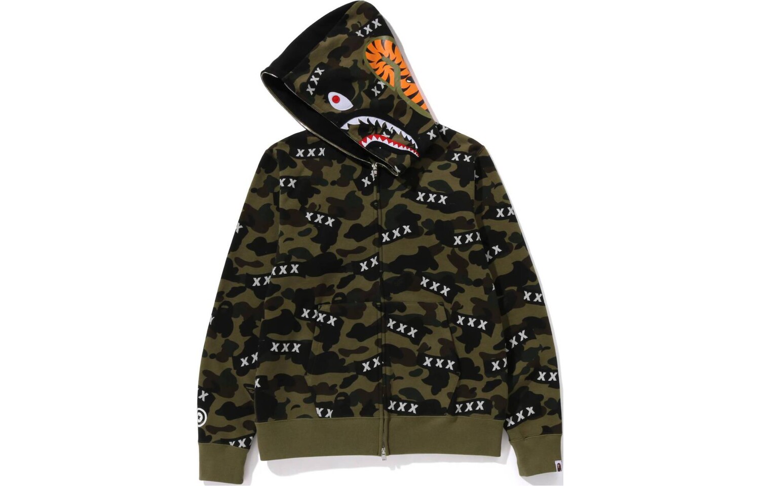 Толстовка GOD SELECTION XXX CO-BRAND унисекс зеленая A Bathing Ape, зеленый — фото 3