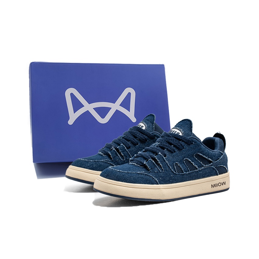 

MIIOW Низкие скейтерские кроссовки мужские деним синие, цвет Denim Blue